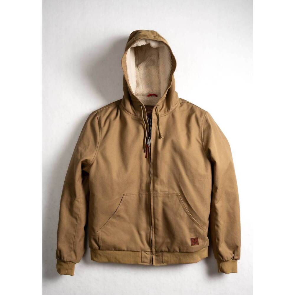 NEW IRON & RESIN men's canvas bunker hoodie in field tan